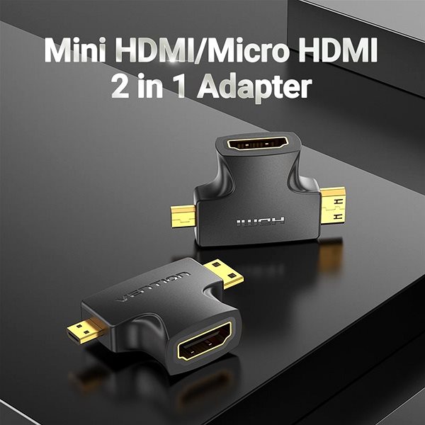 Adapter Vention 2-in-1 Mini HDMI (M) and Micro HDMI (M) to HDMI (F) Adapter Black Features/technology