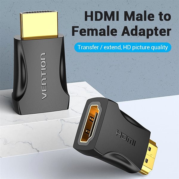 Átalakító Vention HDMI Male to Female Adapter Black 2db Csatlakozási lehetőségek (portok)