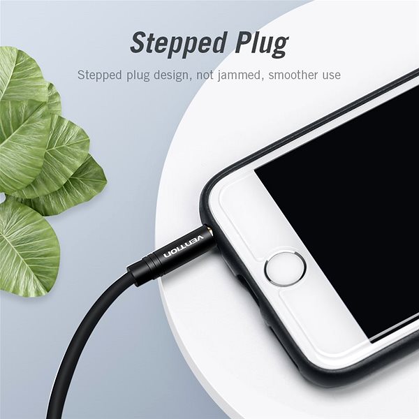 Adapter Vention 3.5mm Male to 2x 3.5mm Female Stereo Splitter Cable 0.3M Black Metal Type Lifestyle
