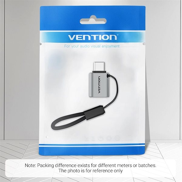 Adapter Vention USB-C (M) to USB 3.0 (F) OTG Adapter Gray Aluminum Alloy Type Verpackung/Box