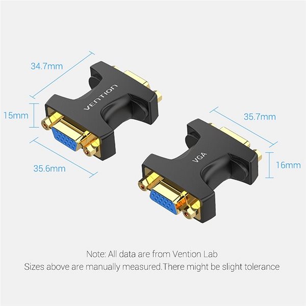 Adapter Vention VGA Female to Female Adapter Black Technical draft