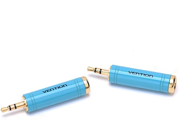 Adapter Vention 3.5mm Jack (M) to 6.3mm (F) Adapter Blue Lateral view