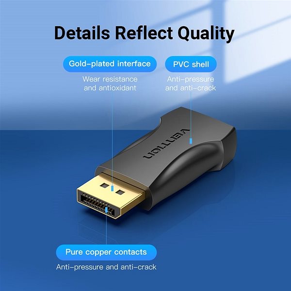 Adapter Vention DisplayPort Male to HDMI Female 4K Adapter Black Features/technology