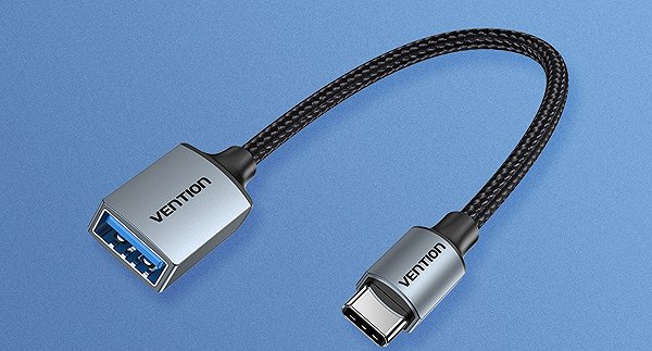 Adapter Vention USB-C to USB-A (F) 3.0 OTG Cable 0.15M Gray Aluminum Alloy Type ...