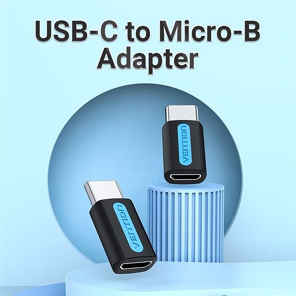 Adapter Vention USB-C (M) to Micro USB 2.0 (F) OTG Adapter Black PVC Type Features/technology