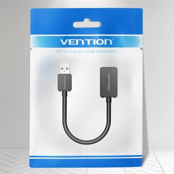External Sound Card  Vention 1-port USB External Sound Card 0.15M Black(OMTP-CTIA) Packaging/box