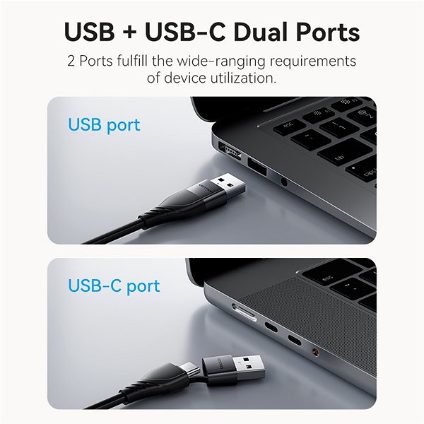 Adapter Vention USB-C and USB-A to HDMI Converter Gray Aluminium Alloy Type+I28 ...