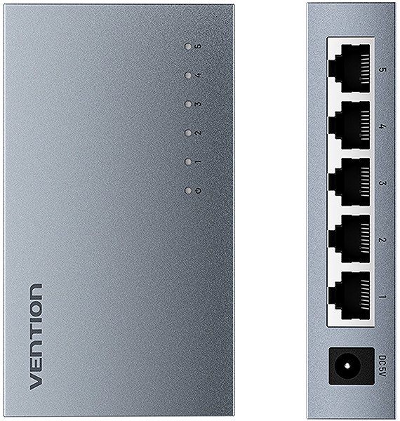 Switch Vention 5-Port Gigabit Ethernet Switch Gray ...