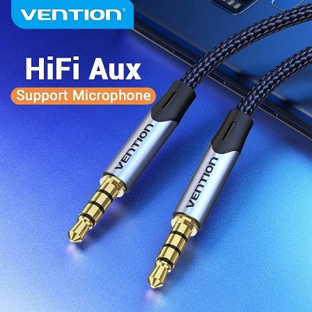 AUX Cable Vention TRRS 3.5mm Male to Male Aux Cable 1m Gray ...