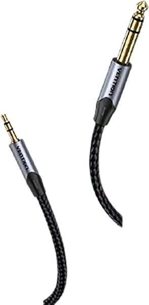 AUX Cable Vention Cotton Braided TRS 3.5mm Male to 6.5mm Male Audio Cable 0.5M Grey Aluminium Alloy Type Features/technology