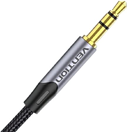 AUX Cable Vention Cotton Braided 3.5mm Male to 2*6.5mm Male Audio Cable 0.5M Gray Aluminium Alloy Type Features/technology