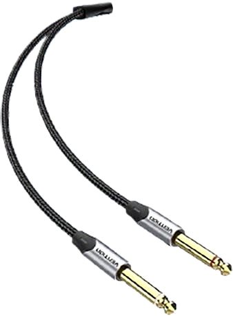 AUX Cable Vention Cotton Braided 3.5mm Male to 2*6.5mm Male Audio Cable 0.5M Gray Aluminium Alloy Type Features/technology