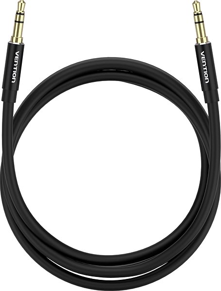 AUX Cable Vention 3.5mm Male to Male Audio Cable 2m Black Aluminum Alloy Type Screen