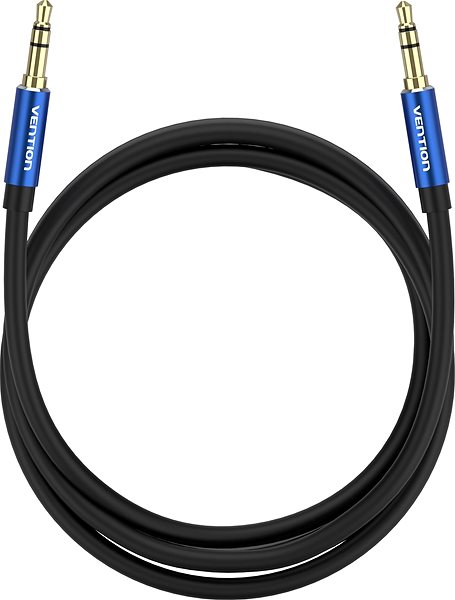 AUX Cable Vention 3.5mm Male to Male Audio Cable 1m Blue Aluminum Alloy Type Screen