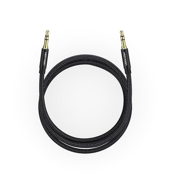 AUX Cable Vention Cotton Braided 3.5mm Male to Male Audio Cable 3m Black Aluminum Alloy Type Screen
