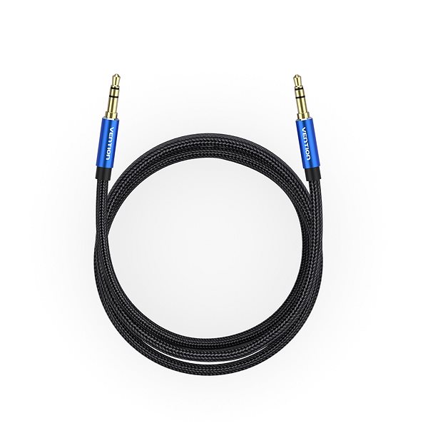 AUX Cable Vention Cotton Braided 3.5mm Male to Male Audio Cable 5m Blue Aluminum Alloy Type Screen