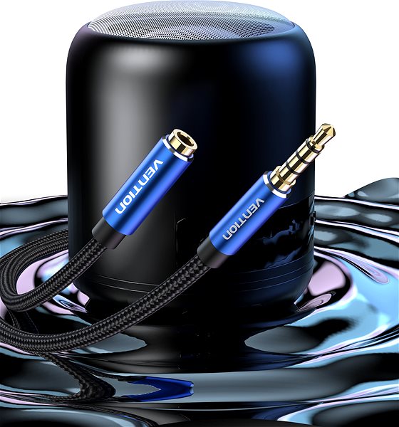 Audio-Kabel Vention Baumwolle geflochtene TRRS 3,5 mm männlich zu 3,5 mm weiblich Audio-Verlängerung 0,5 m blau Lifestyle