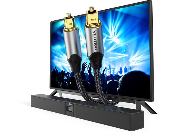 AUX Cable Vention Optical Fiber Toslink Audio Cable Aluminum Alloy Type 2M Gray ...