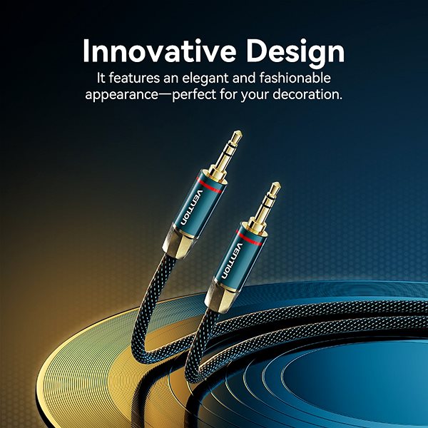 AUX Cable Vention Cotton Braided 3.5mm Male to Male Audio Cable 1M Green Copper Type ...