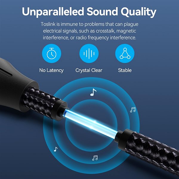 AUX Cable Vention Optical Fiber Toslink Audio Cable Aluminum Alloy Type 2M Black ...