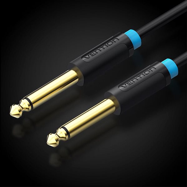 Audio kábel Vention 6.3mm Jack Male to Male Audio Cable 0.5m Black Lifestyle