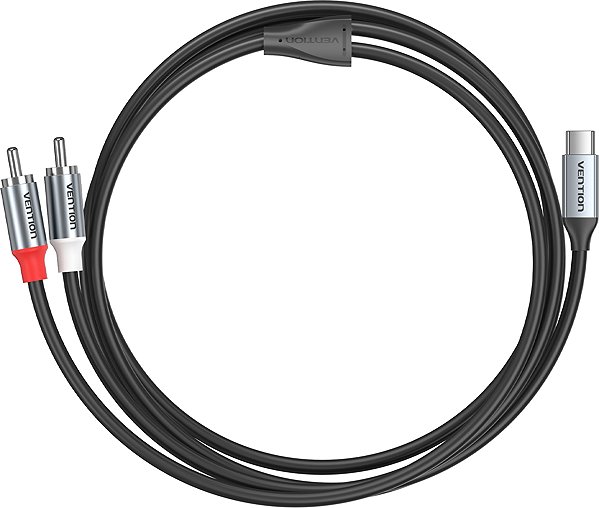 AUX Cable Vention USB-C Male to 2RCA Male with DAC Audio Cable 1M Gray ...