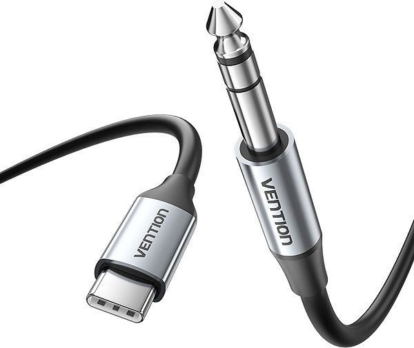 AUX Cable Vention USB-C Male to 6.35MM Male with DAC Audio Cable 1M Gray ...