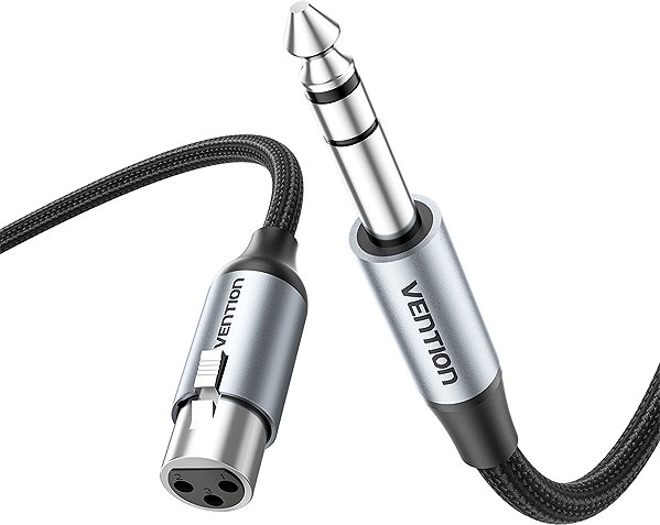 AUX Cable Vention 6.35mm TRS Male to XLR Female Audio Cable 5M Gray Aluminum Alloy Type ...
