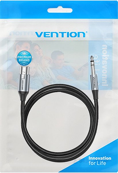 AUX Cable Vention 6.35mm TRS Male to XLR Female Audio Cable 5M Gray Aluminum Alloy Type ...