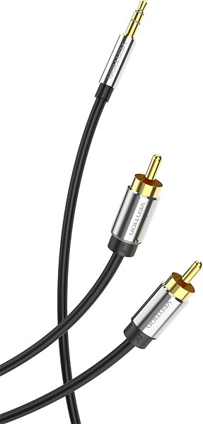 Audio-Kabel Vention 3.5mm Jack Male to 2x RCA Male Audio Cable 10m Black Metal Type ...