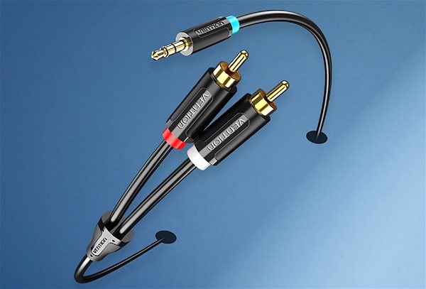 Audio kábel Vention 3.5 mm Jack Male to 2-Male RCA Adapter Cable 1.5M Black Lifestyle