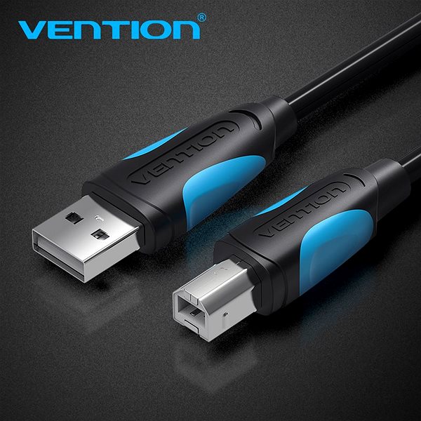 Data Cable Vention USB-A -> USB-B Print Cable with 2x Ferrite Core, 8m, Black ...