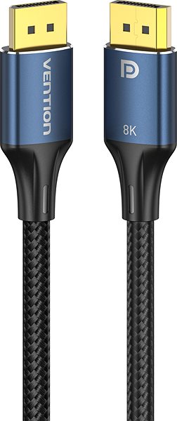 Video kábel Vention Cotton Braided DP Male to Male HD Cable 8K 2 m Blue Aluminum Alloy Type ...