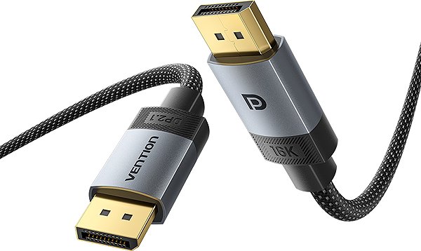 Video Cable Vention Cotton Braided DP 2.1 Male to Male 16K HD Cable 5M Gray Aluminum Alloy Type ...