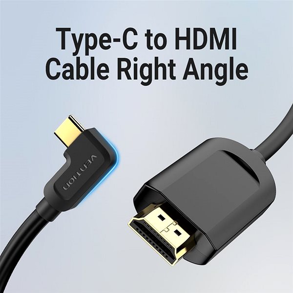Video kábel Vention Type-C (USB-C) to HDMI Cable Right Angle 1,5 m Black Vlastnosti/technológia