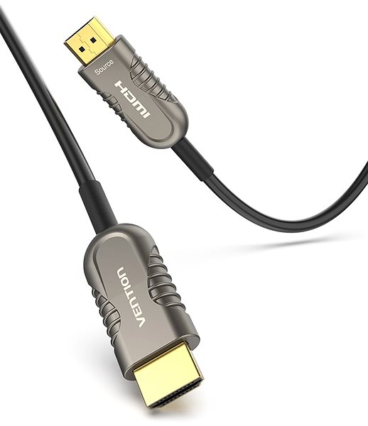 Videokabel Vention Optical HDMI 2.1 Cable 8K 60m Black Metal Type Seitlicher Anblick