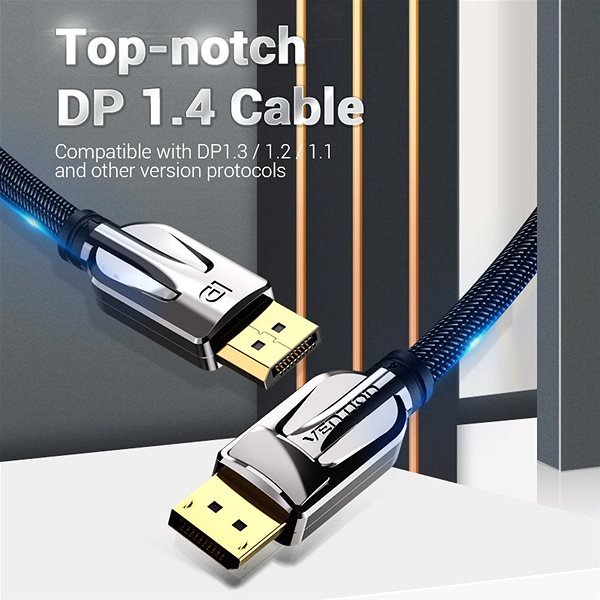 Video kábel Vention DisplayPort (DP) 1.4 Cable 8K 1 m Black Vlastnosti/technológia