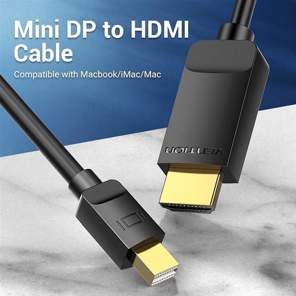 Video Cable Vention Mini DisplayPort (miniDP) to HDMI Cable, 1.5m, Black Features/technology