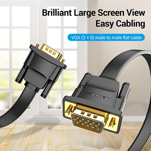 Video kábel Vention Flat VGA Cable 1 m Vlastnosti/technológia