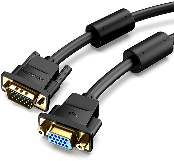 Videokábel Vention VGA Extension Cable 1m Black Jellemzők/technológia
