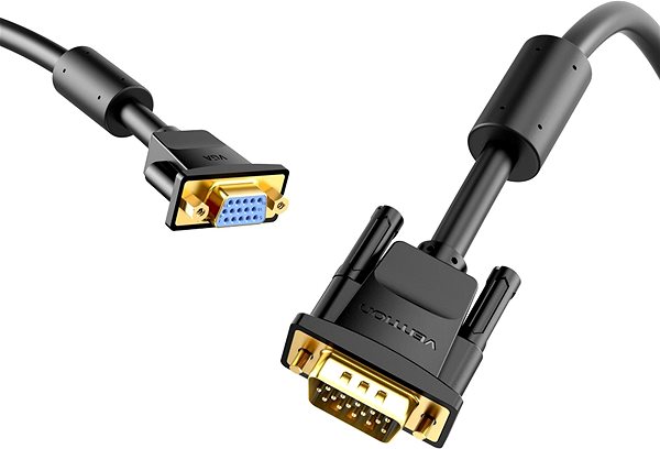 Video kábel Vention VGA Extension Cable 1 m Black Vlastnosti/technológia