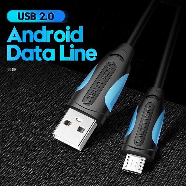 Adatkábel Vention USB2.0 to microUSB Cable 1m Black ...