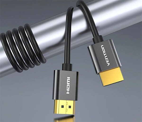 Video Cable Vention Ultra Thin HDMI 2.0 Cable, 0.5m, Black, Metal Type Features/technology