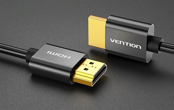 Video Cable Vention Ultra Thin HDMI 2.0 Cable, 1.5m, Black, Metal Type Features/technology