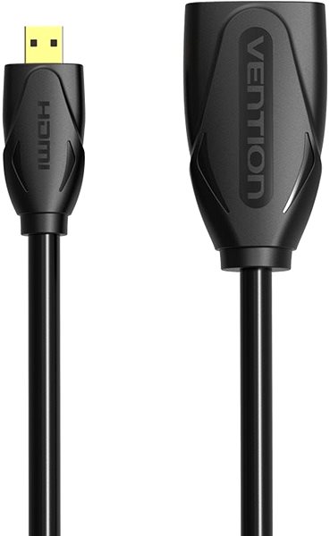Video Cable Vention Micro HDMI (M) to HDMI (F) Extension Cable/Adapter, 1m, Black Screen