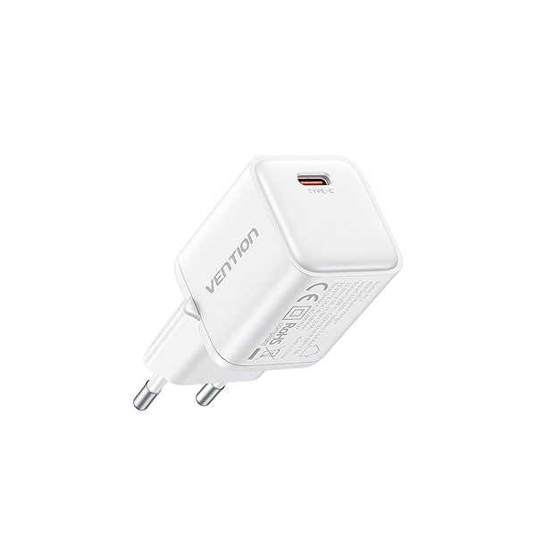 Wall Charger Vention 1-Port USB-C GaN Charger (45W) EU-Plug White ...