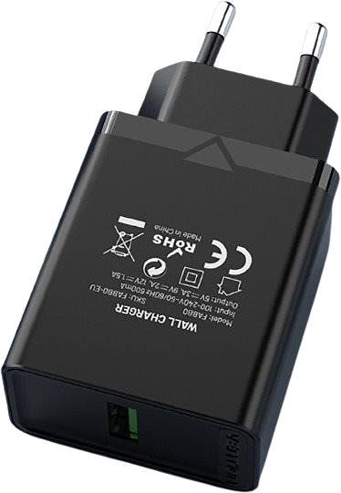 AC Adapter Vention 1-port USB Wall Quick Charger (18W) Black Features/technology