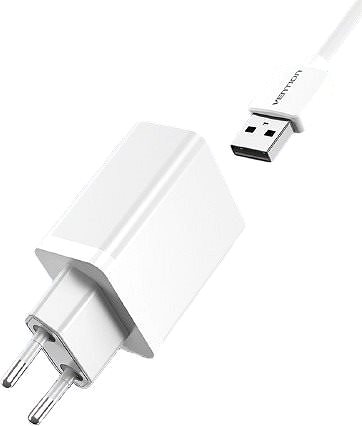Netzladegerät Vention 1-port USB Wall Quick Charger (18W) White Screen