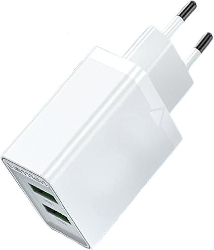 Netzladegerät Vention 2-Port USB (A+A) Wall Charger (18 Watt + 18 Watt) White Seitlicher Anblick