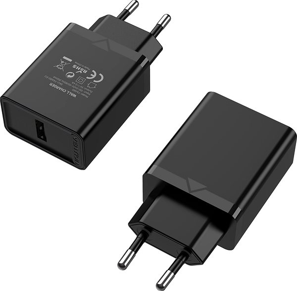 AC Adapter Vention 1-port USB Wall Charger (12W) Black Screen
